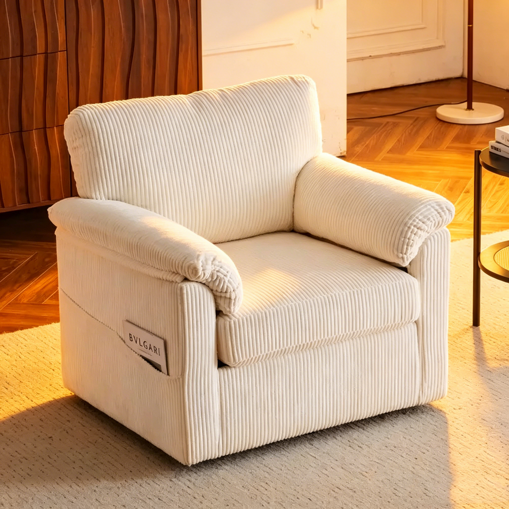 33 Fauteuils Crapaud Individuels en Velours Côtelé