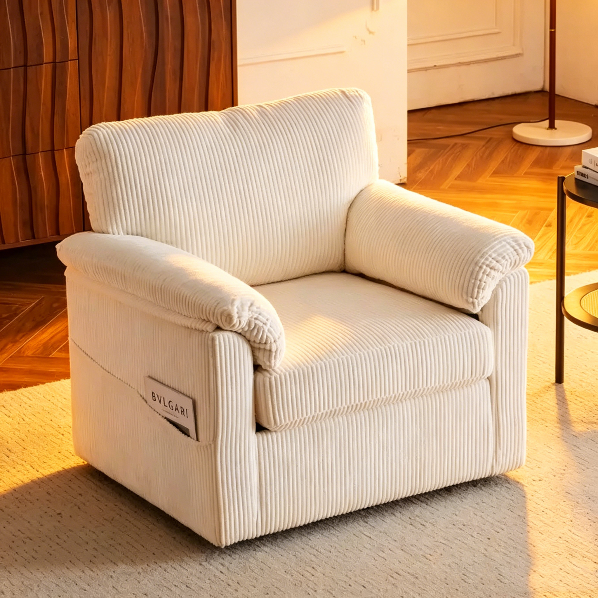 33 Fauteuils Crapaud Individuels en Velours Côtelé