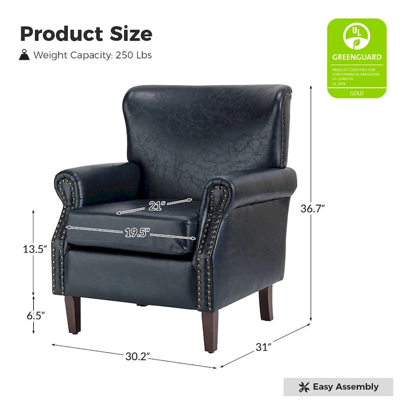 Fauteuil de style transitoire avec accoudoirs roulés