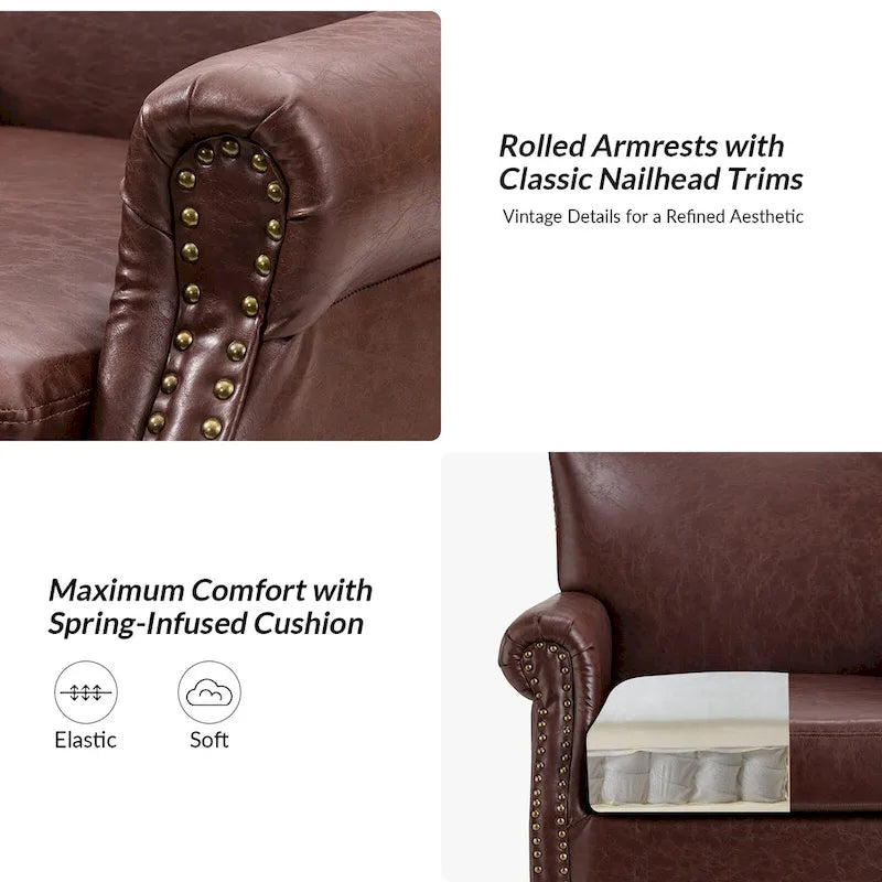 Fauteuil de style transitoire avec accoudoirs roulés