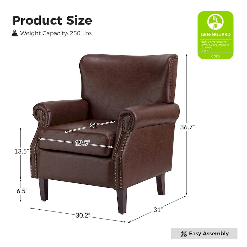 Fauteuil de style transitoire avec accoudoirs roulés