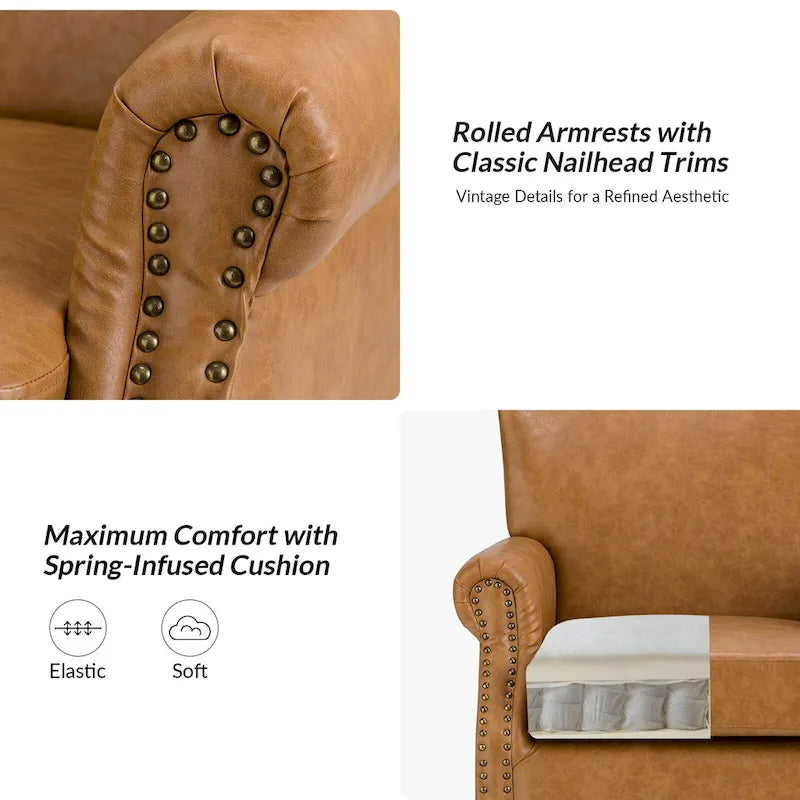 Fauteuil de style transitoire avec accoudoirs roulés
