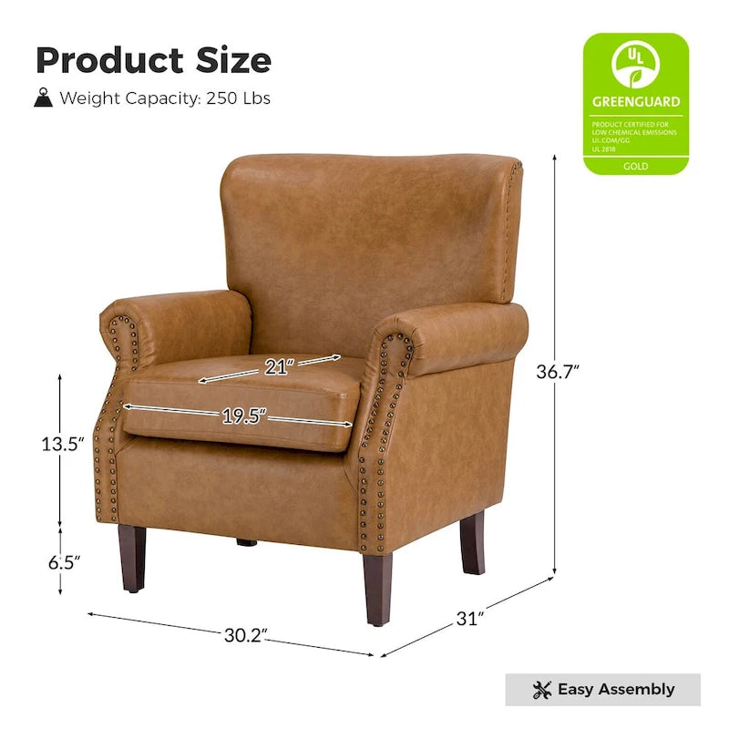 Fauteuil de style transitoire avec accoudoirs roulés