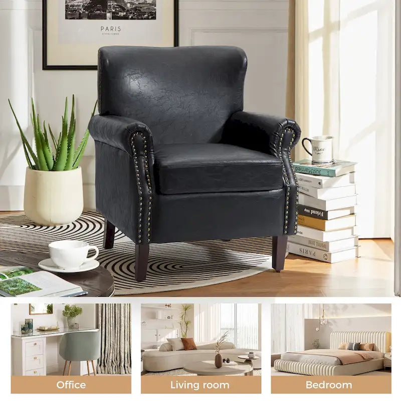Fauteuil de style transitoire avec accoudoirs roulés