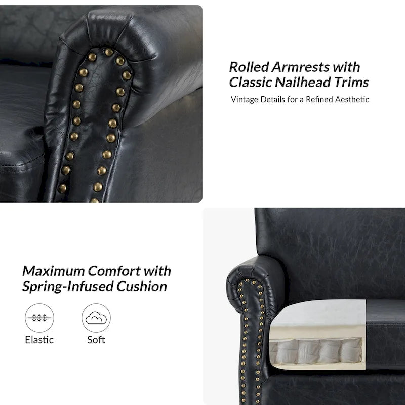 Fauteuil de style transitoire avec accoudoirs roulés