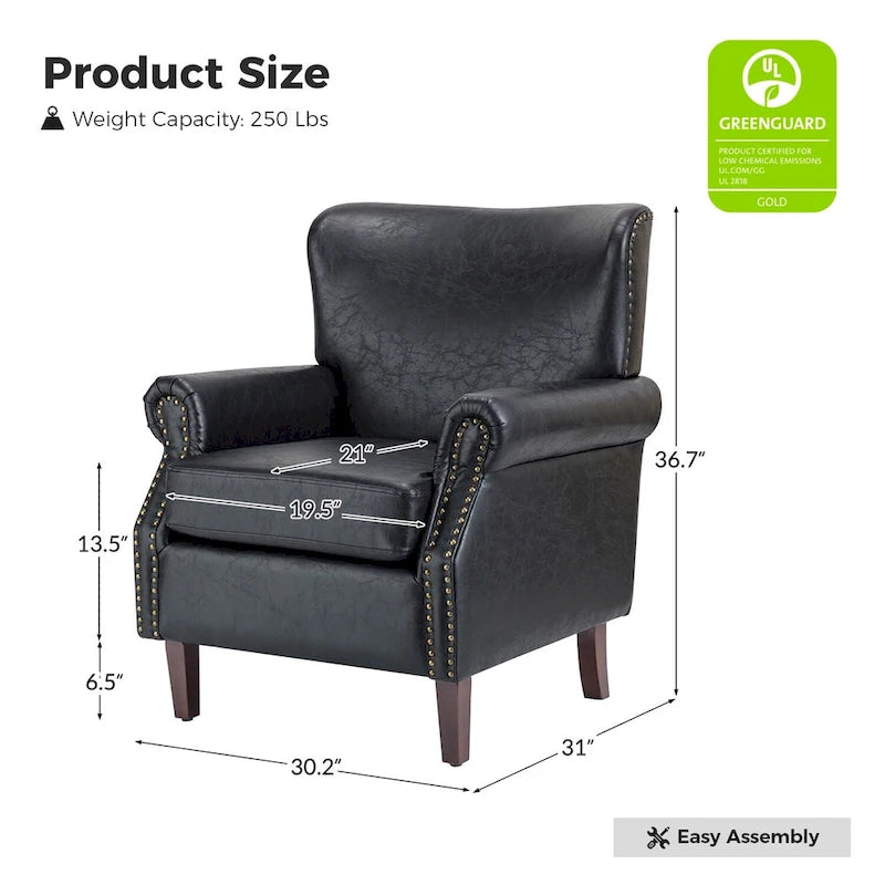Fauteuil de style transitoire avec accoudoirs roulés