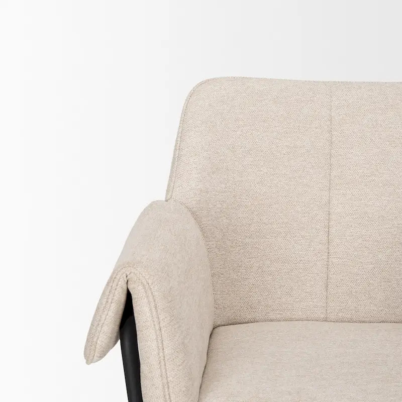 Chaise de salle à manger en velours couleur crème