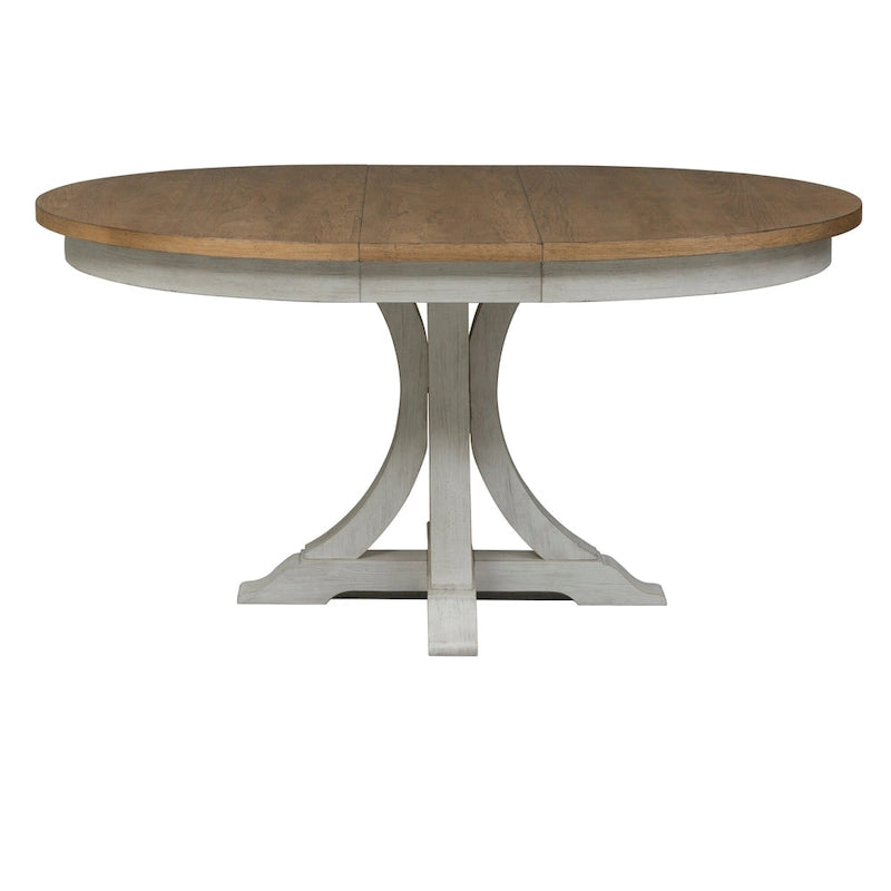 Table et chaises rétro à base blanche de style ferme