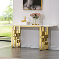 Console moderne/table de canapé avec base en métal miroir