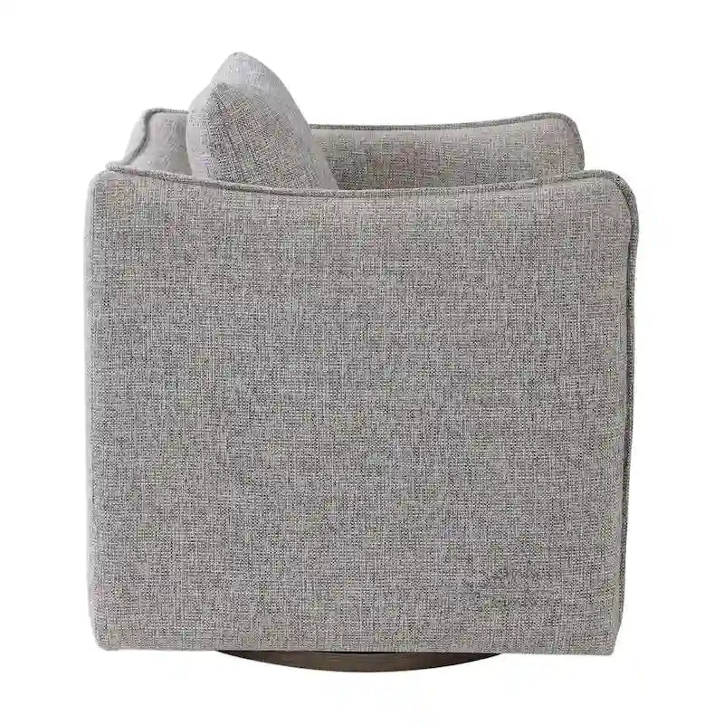 Fauteuil pivotant à cadre en bois et larges accoudoirs de 29 po