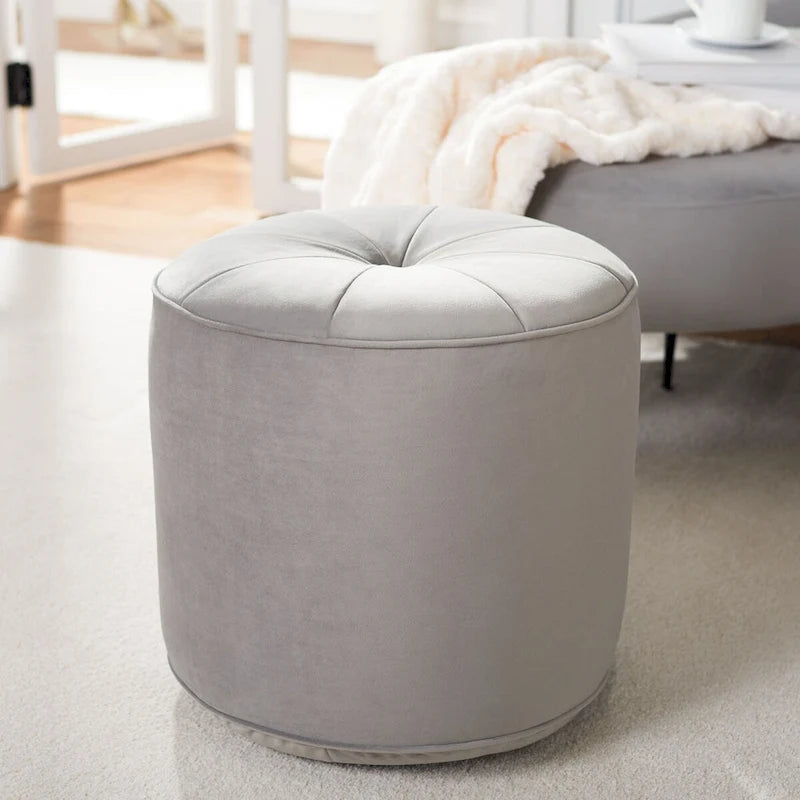 Pouf cylindrique en velours