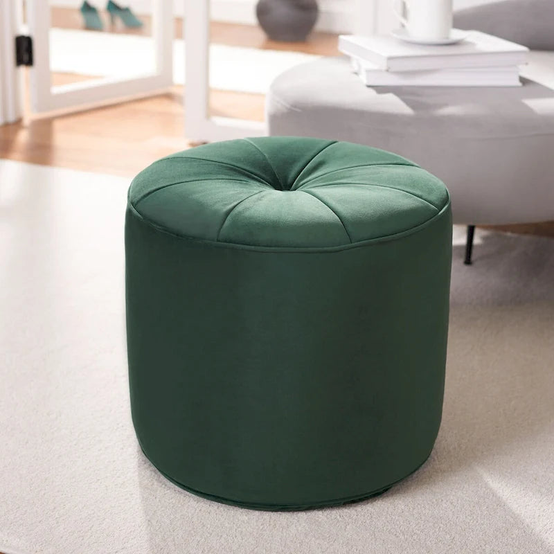 Pouf cylindrique en velours