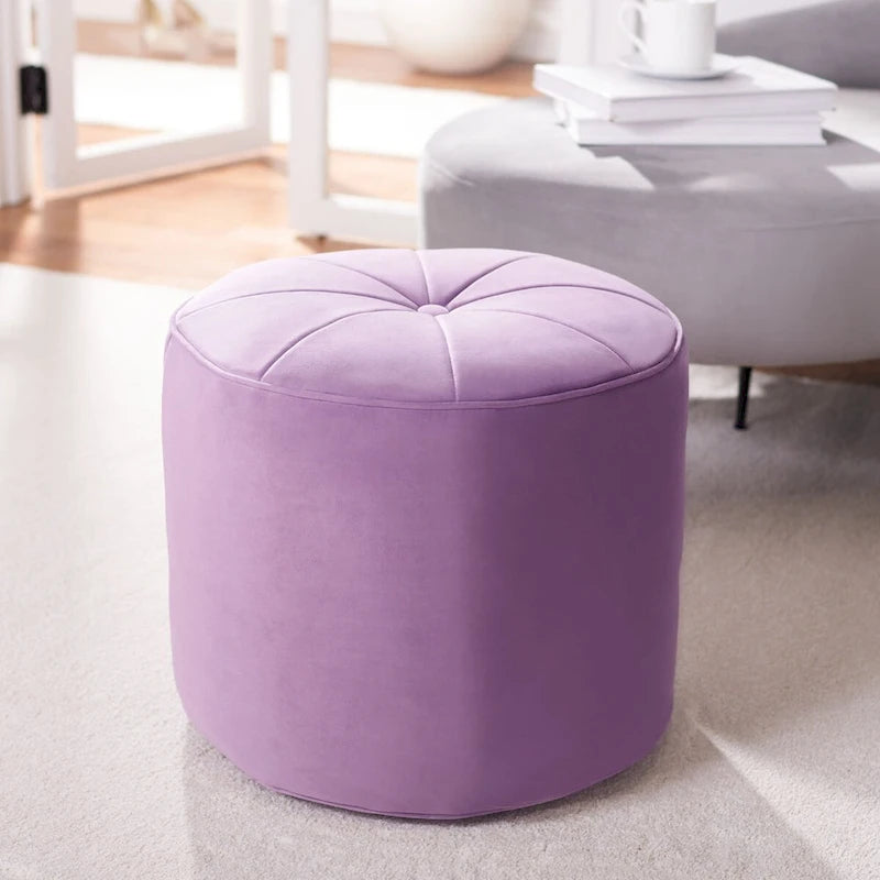 Pouf cylindrique en velours