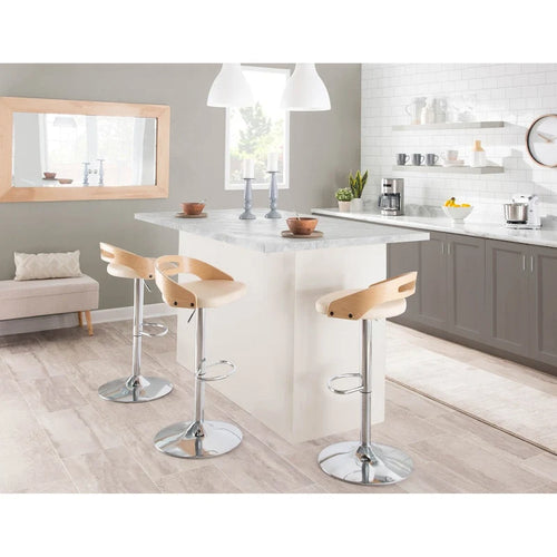 Tabouret de bar réglable avec repose-pieds ovale