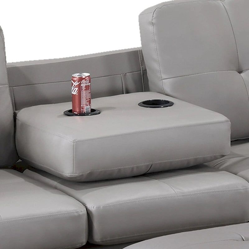Canapé d'angle avec pouf de rangement