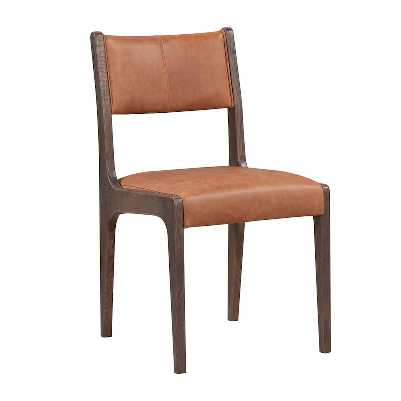 Chaise de salle à manger classique en cuir véritable