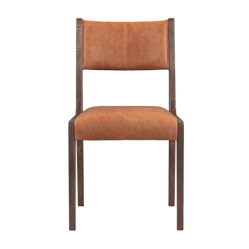 Chaise de salle à manger classique en cuir véritable