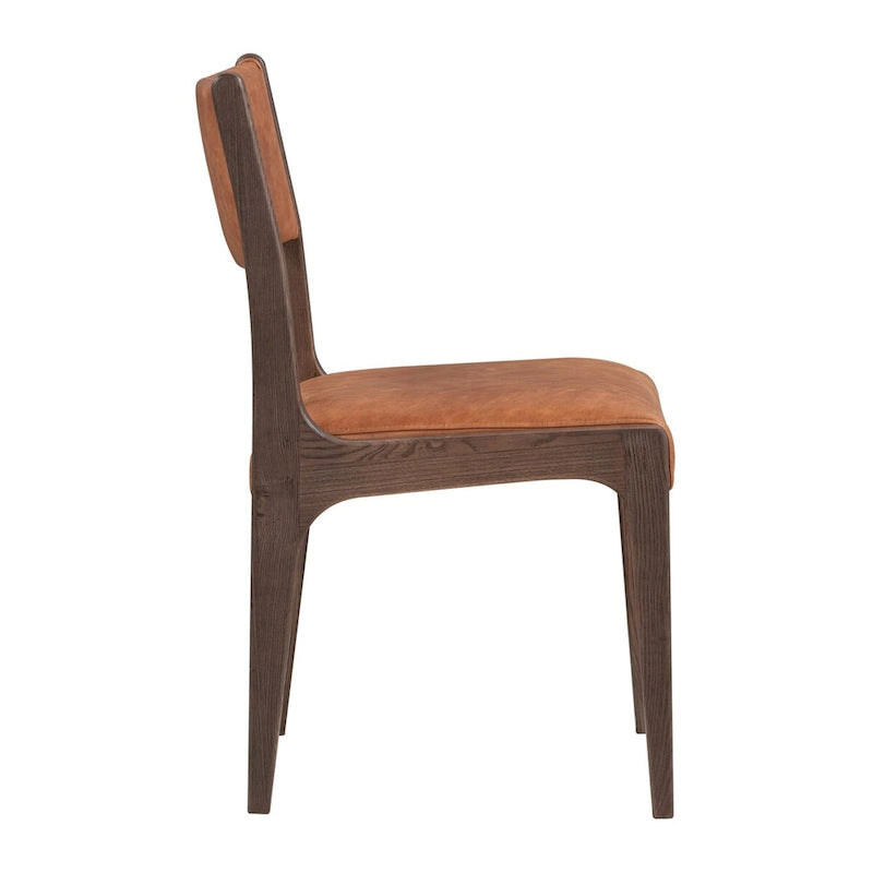 Chaise de salle à manger classique en cuir véritable