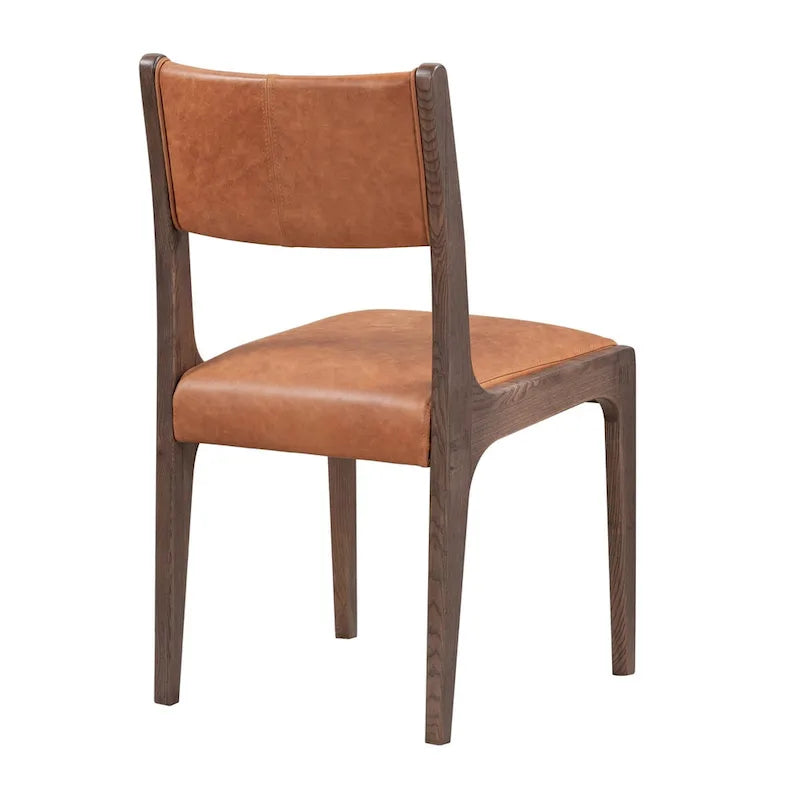 Chaise de salle à manger classique en cuir véritable
