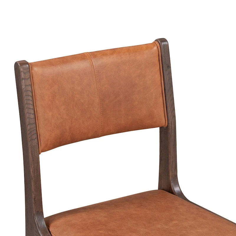Chaise de salle à manger classique en cuir véritable