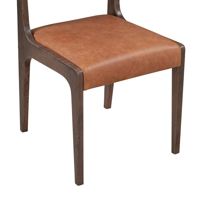 Chaise de salle à manger classique en cuir véritable