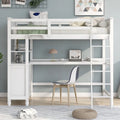 Lit mezzanine simple avec bureau et coiffeuse