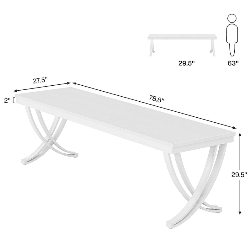 Table de séminaire rectangulaire de 78 pouces