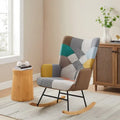 Hochet bébé coussin en lin patchwork